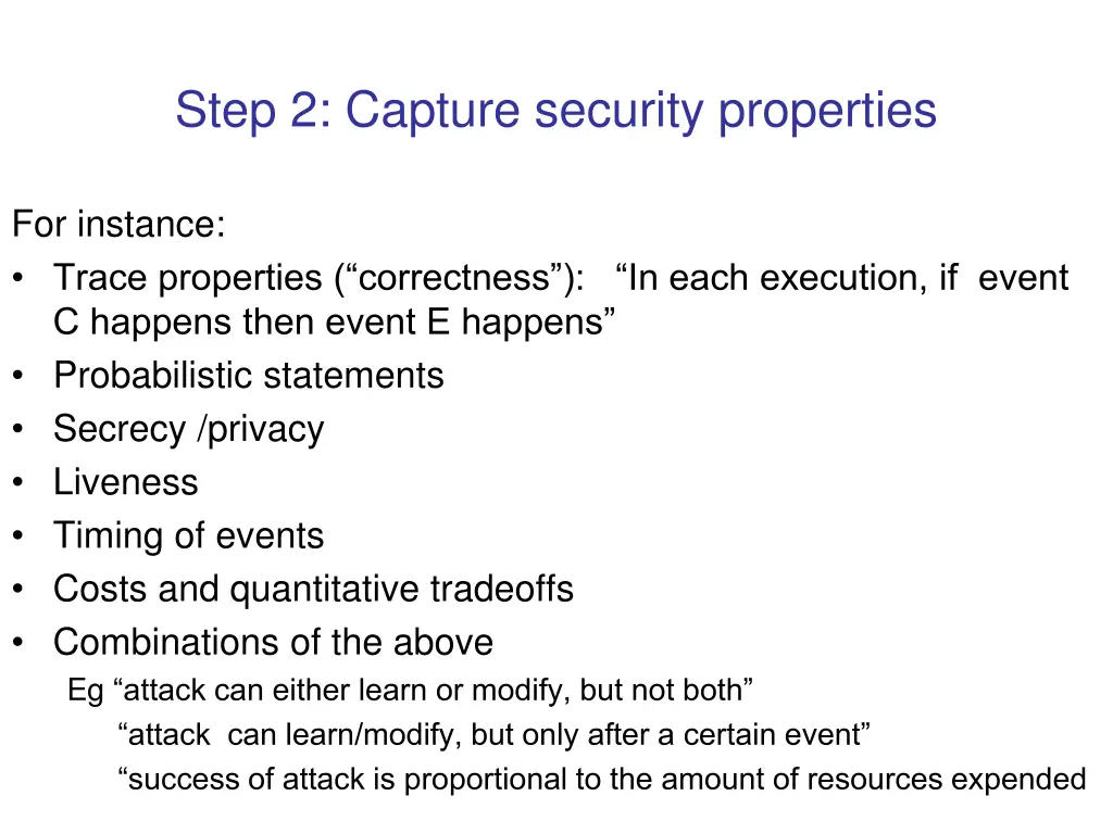 step 2 capture security properties