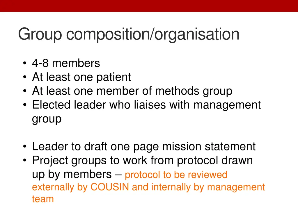 group composition organisation