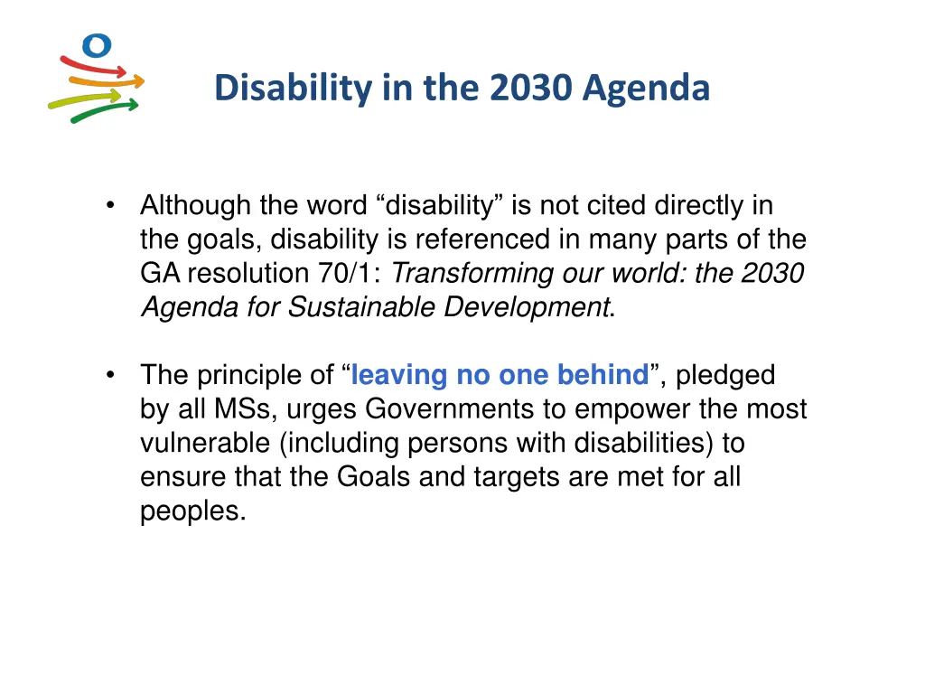 disability in the 2030 agenda