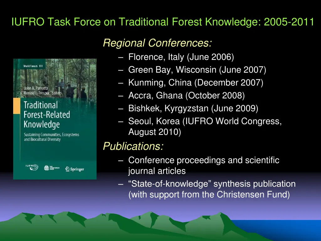 iufro task force on traditional forest knowledge 1