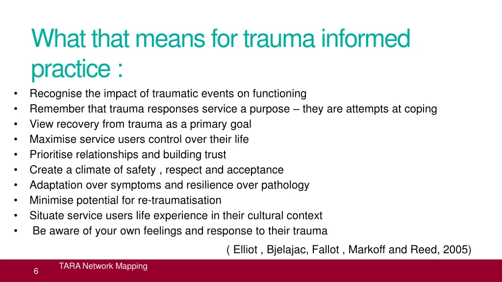 what that means for trauma informed practice