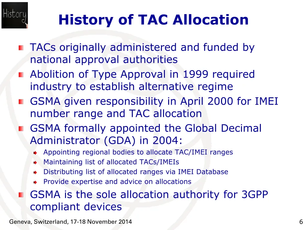 history of tac allocation