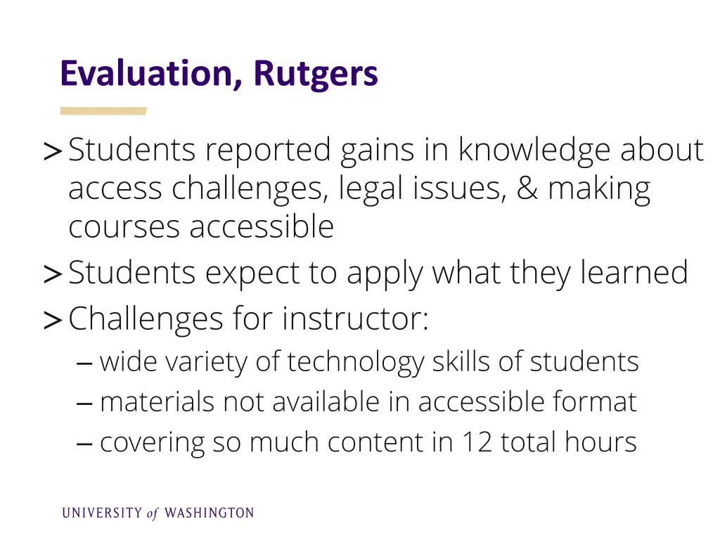 evaluation rutgers