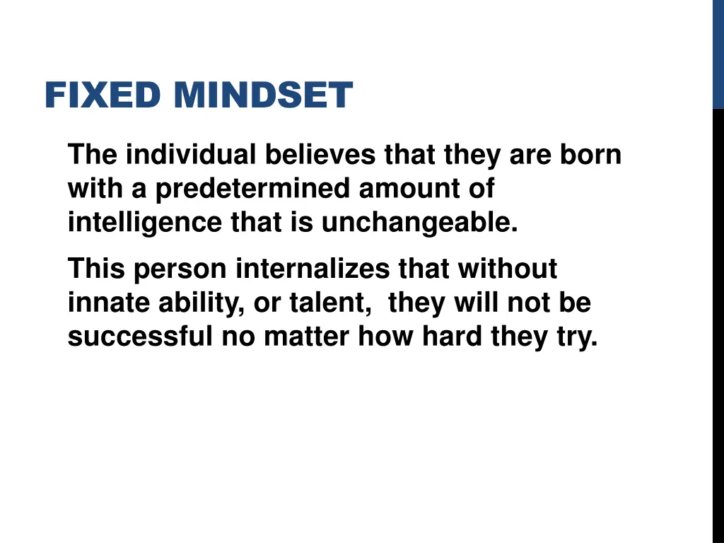 fixed mindset