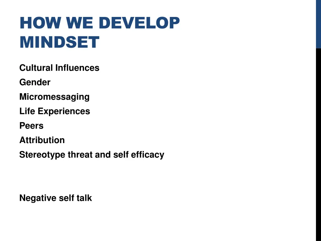 how we develop mindset