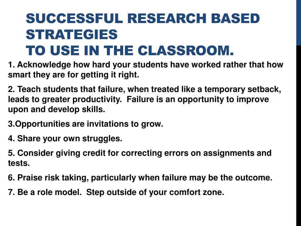 successful research based strategies