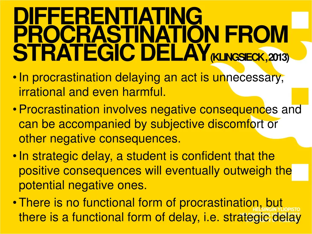 differentiating procrastination from strategic