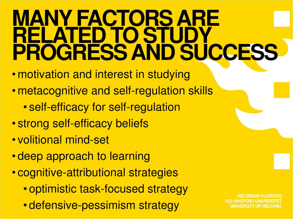 many factors are related to study progress