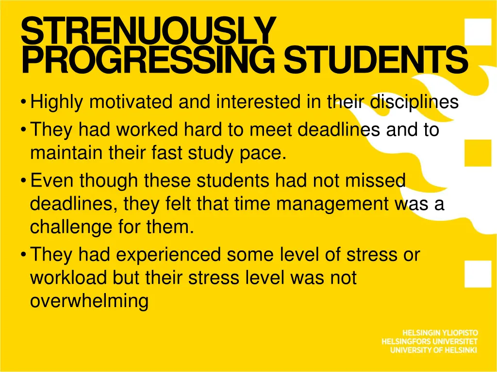 strenuously progressing students