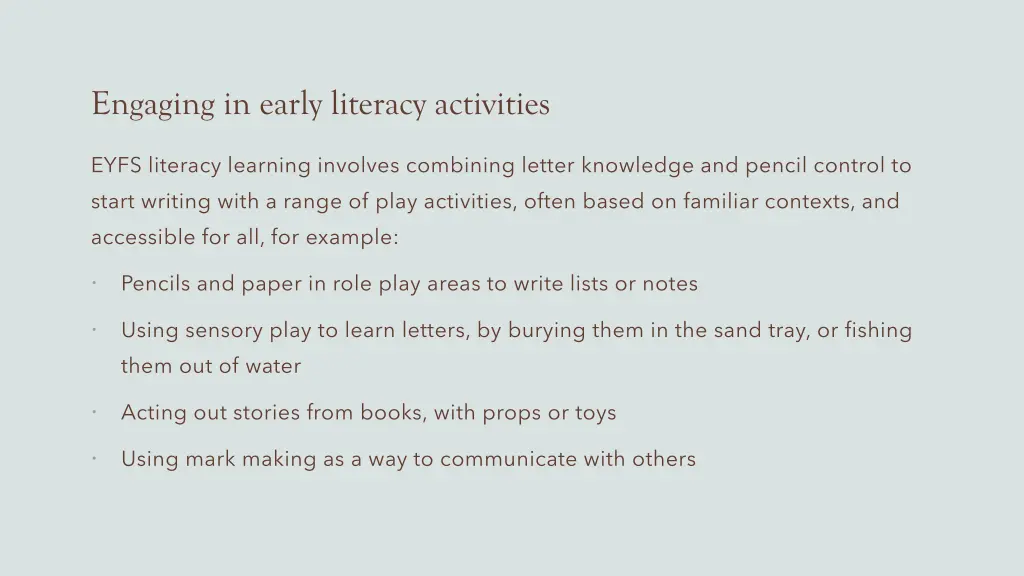 engaging in early literacy activities