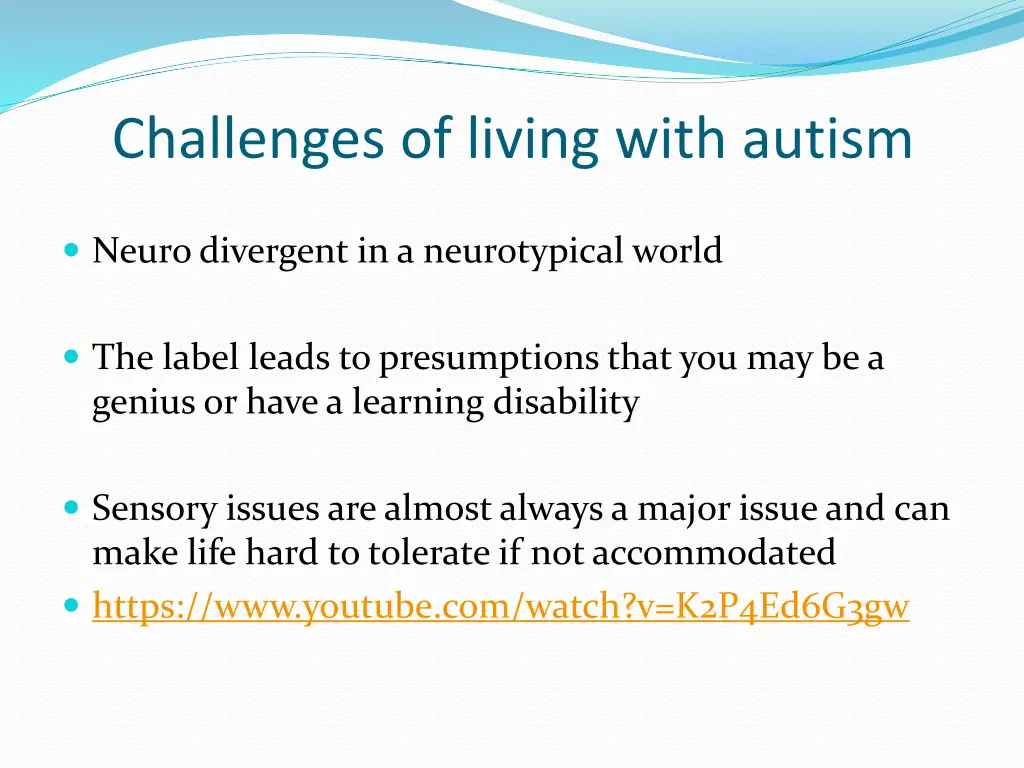 challenges of living with autism