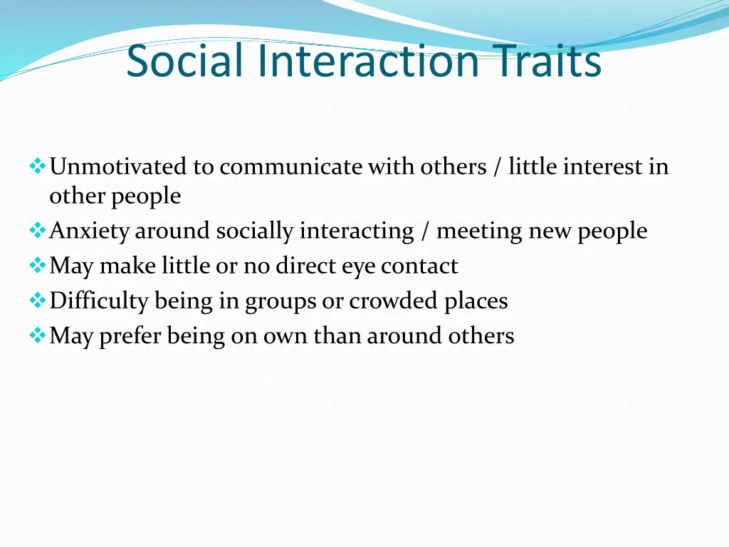 social interaction traits