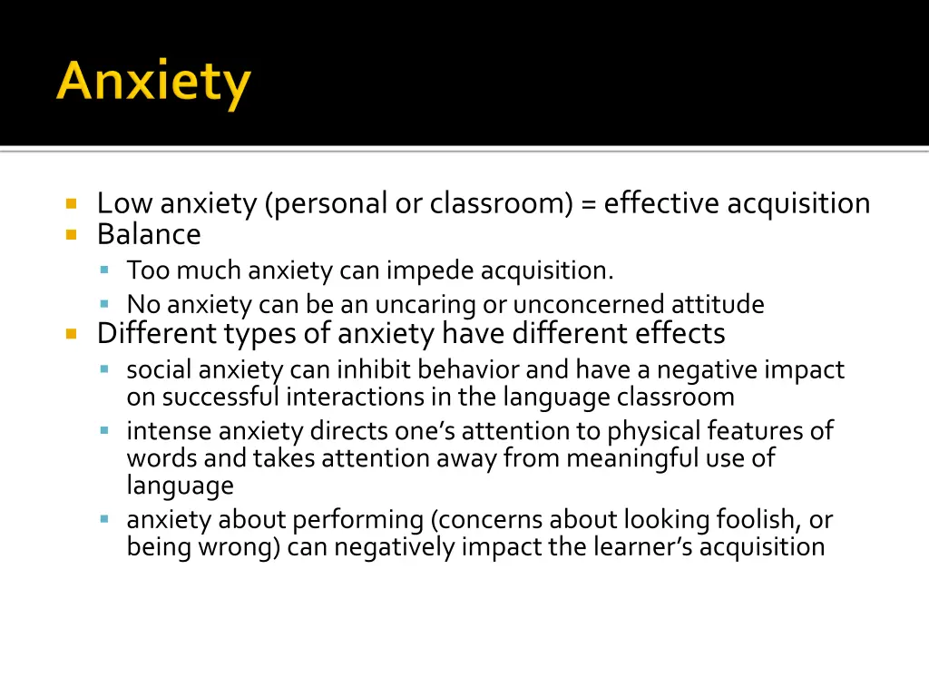 low anxiety personal or classroom effective