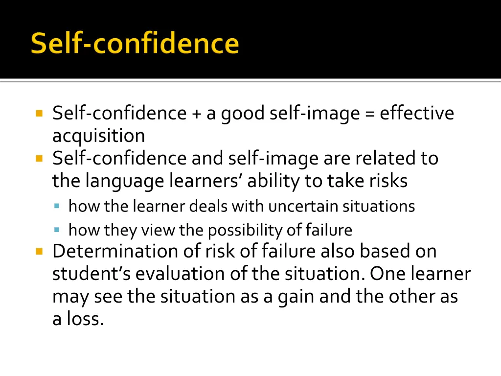 self confidence a good self image effective