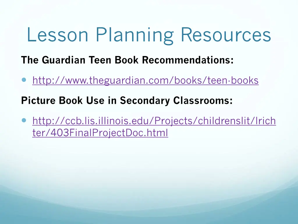 lesson planning resources