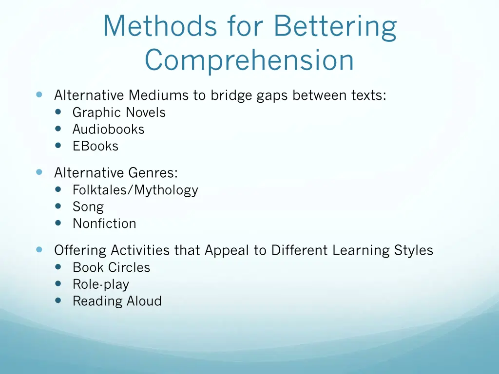 methods for bettering comprehension