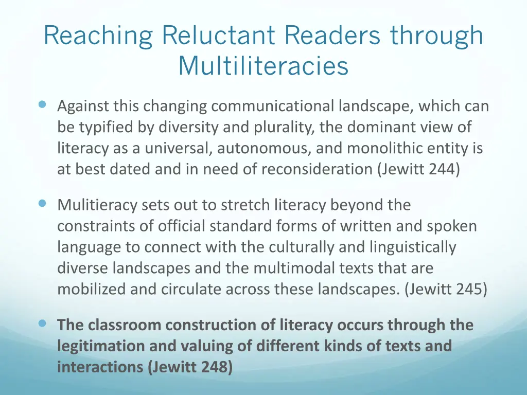 reaching reluctant readers through multiliteracies