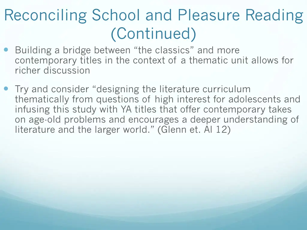 reconciling school and pleasure reading continued 1