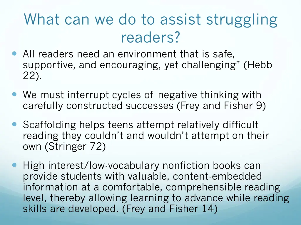 what can we do to assist struggling readers