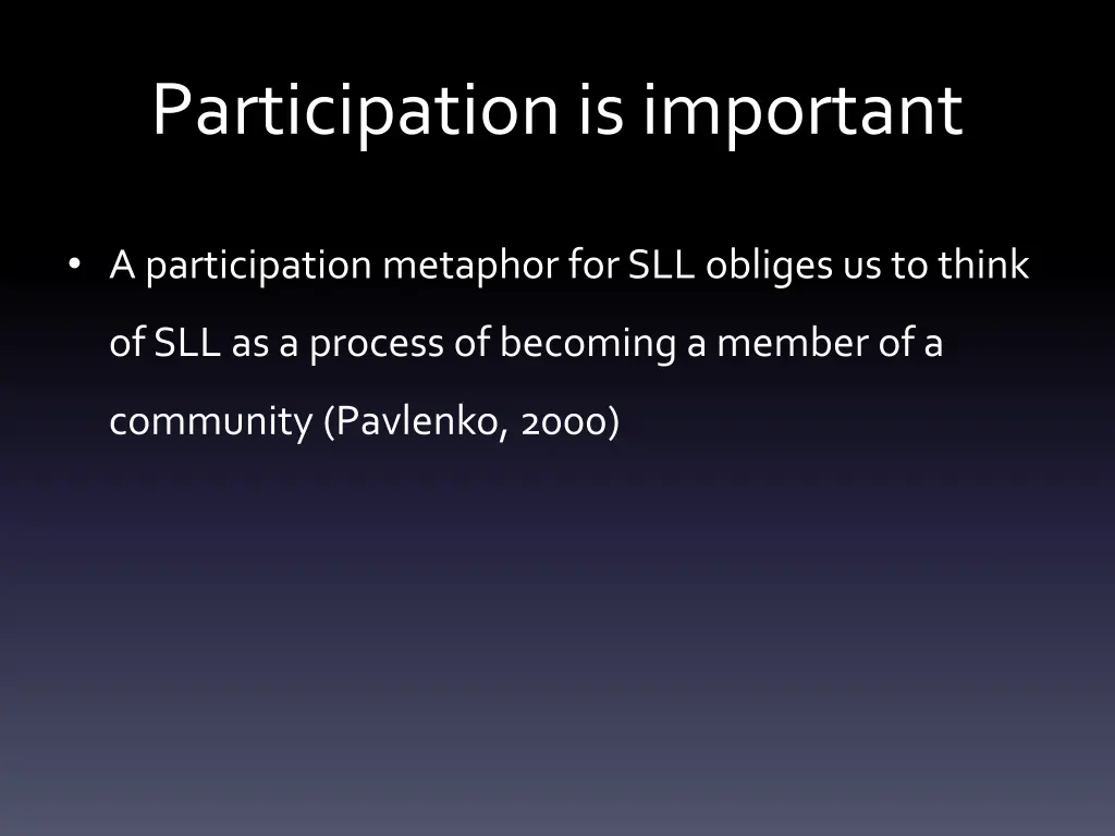 participation is important