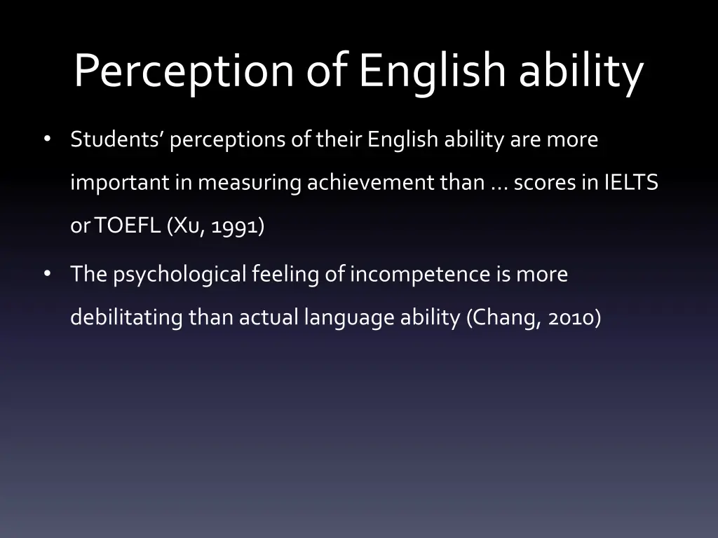 perception of english ability