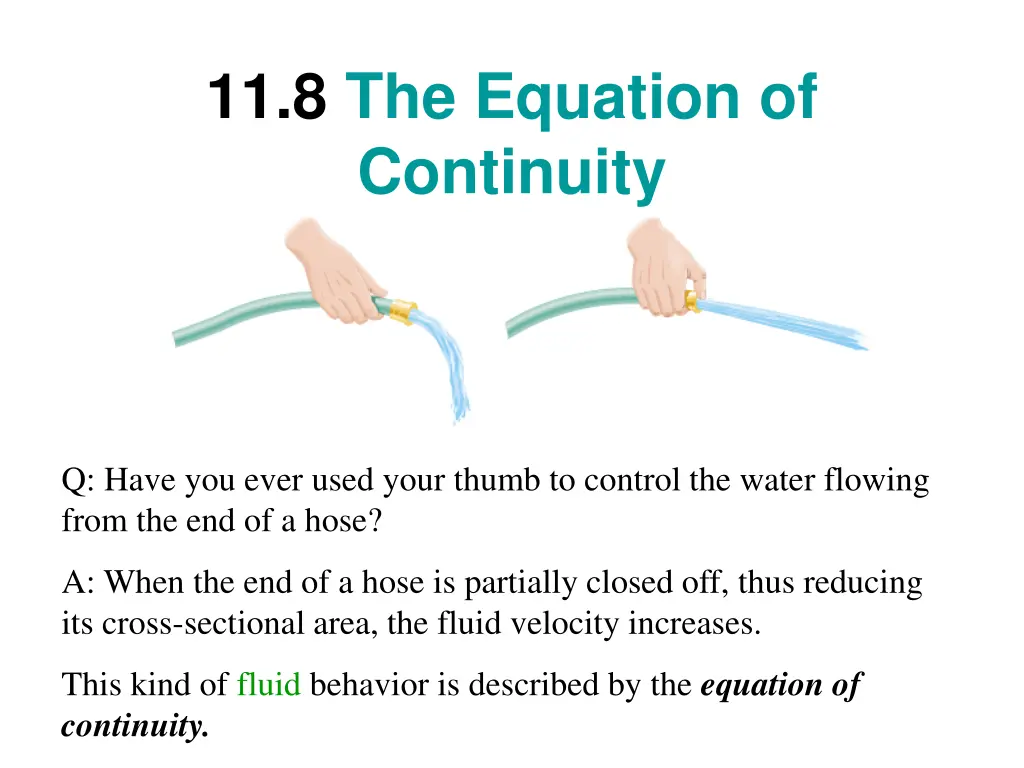 11 8 the equation of continuity