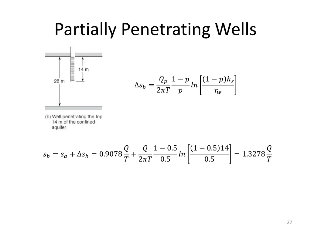 partially penetrating wells 3