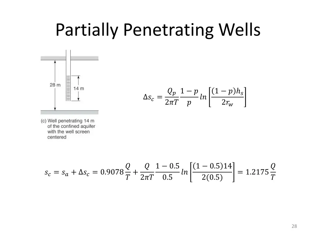 partially penetrating wells 4