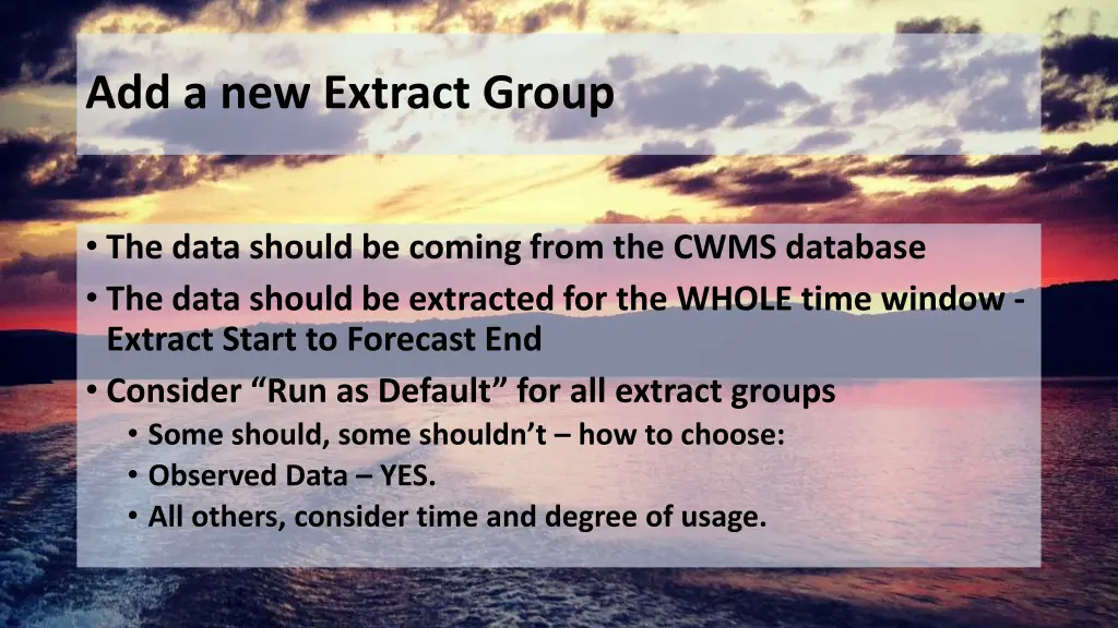 add a new extract group