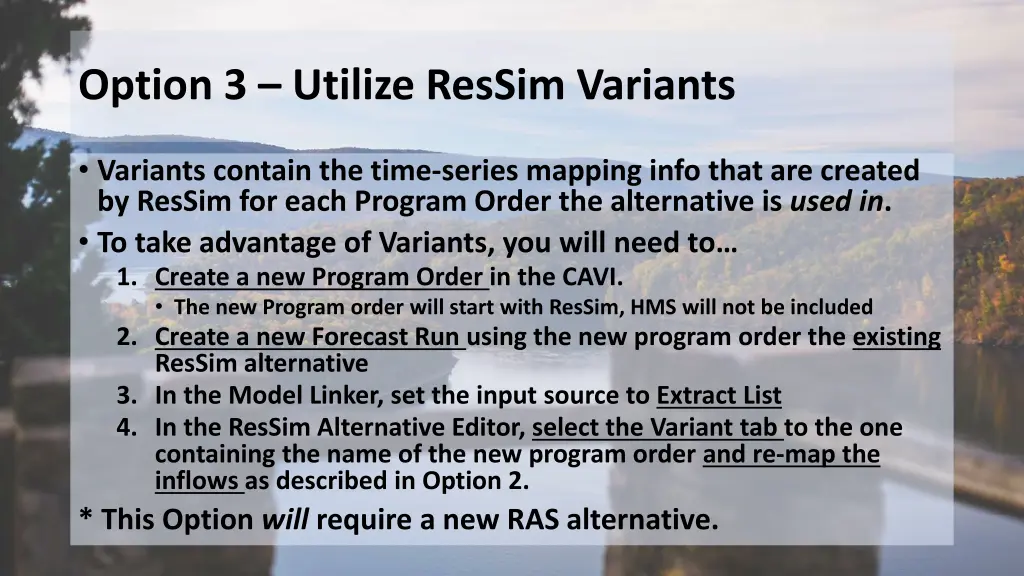 option 3 utilize ressim variants