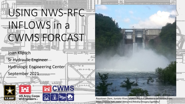 using nws rfc inflows in a cwms forcast