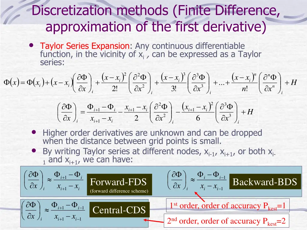 discretization methods finite difference 1