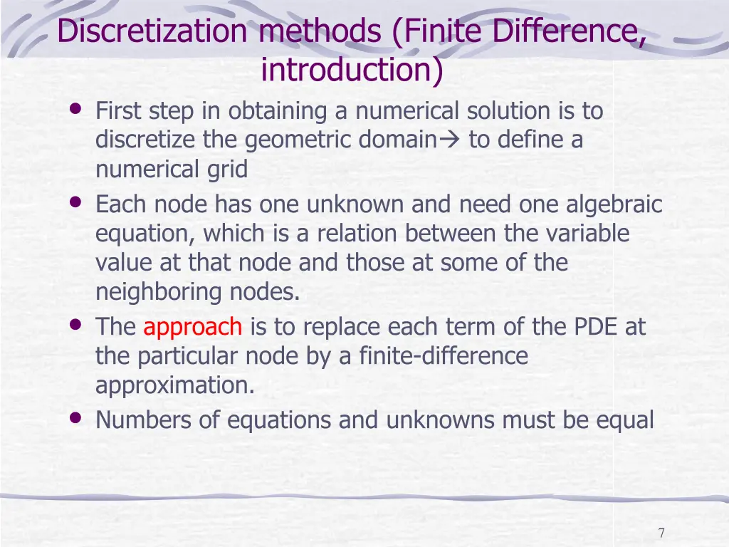 discretization methods finite difference