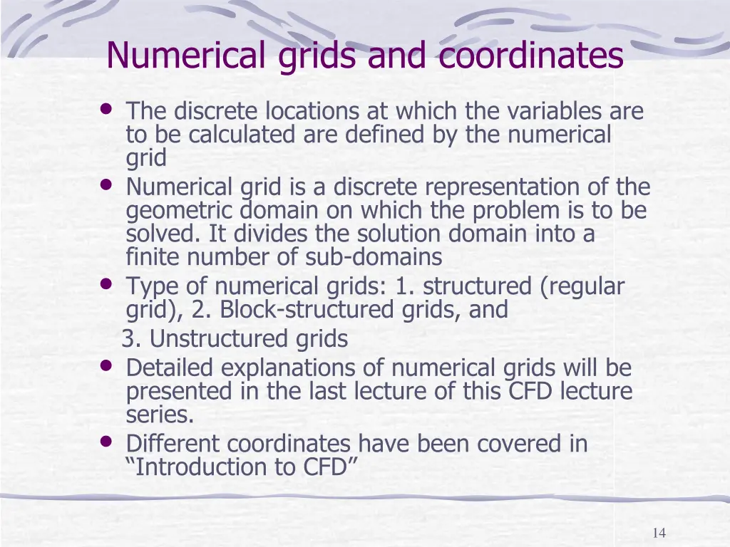 numerical grids and coordinates the discrete