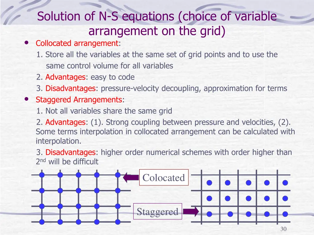 solution of n s equations choice of variable