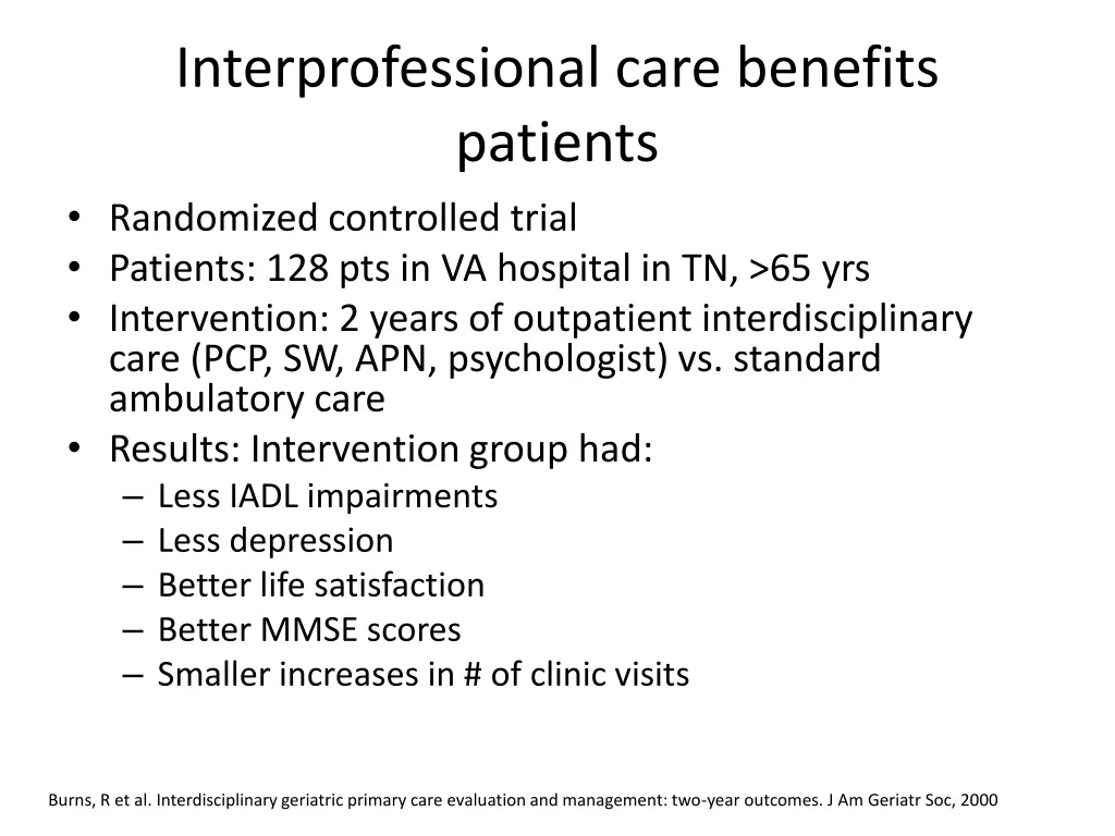 interprofessional care benefits patients