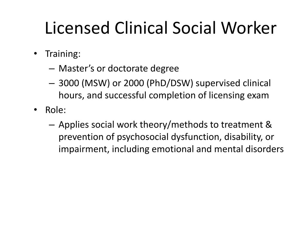 licensed clinical social worker