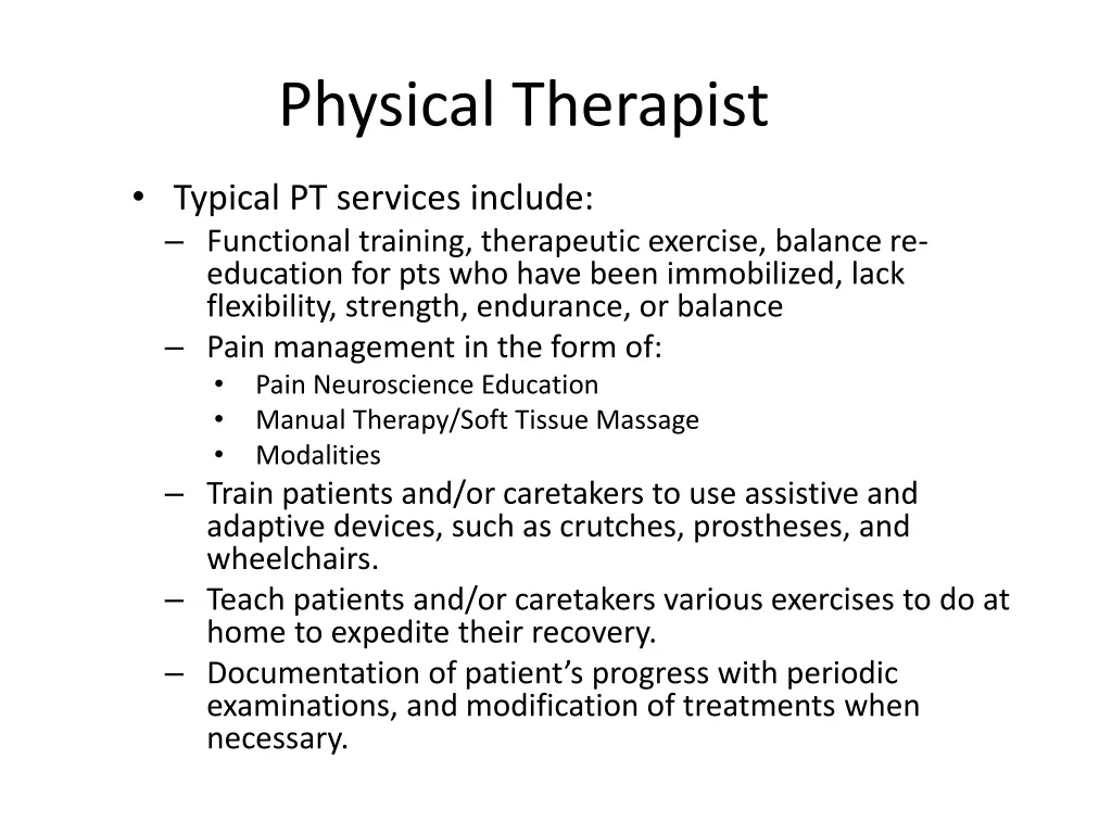 physical therapist 1