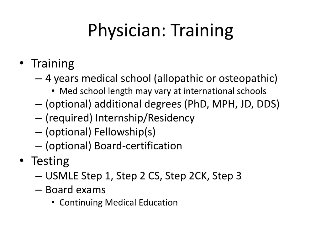 physician training