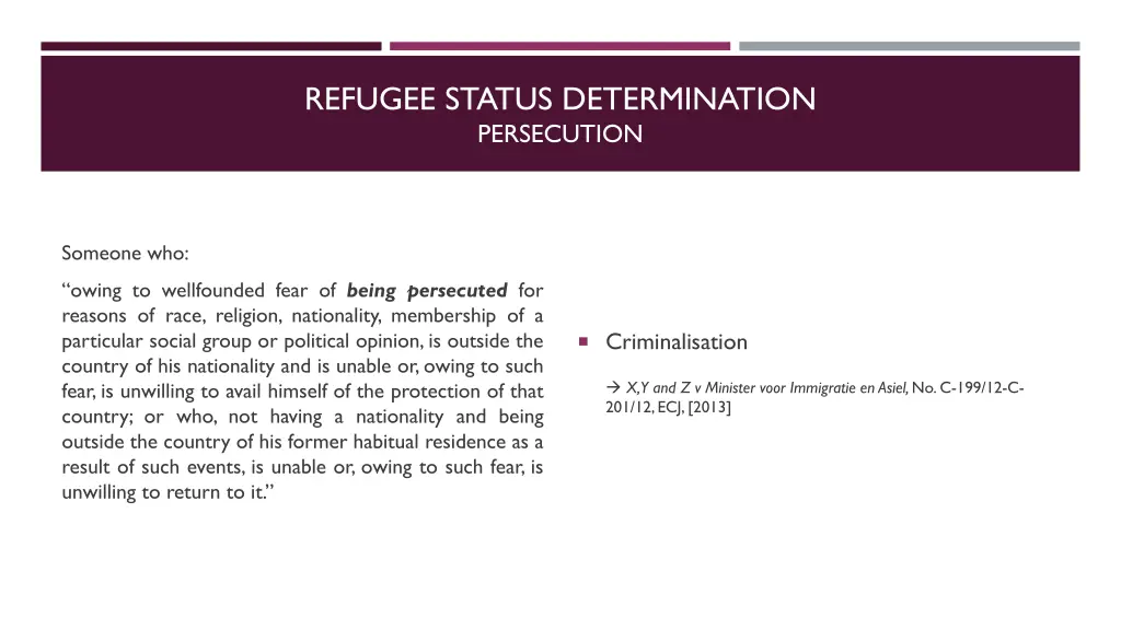 refugee status determination persecution