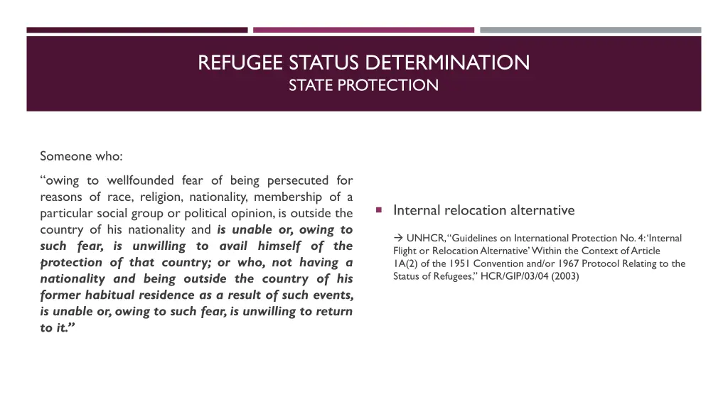 refugee status determination state protection