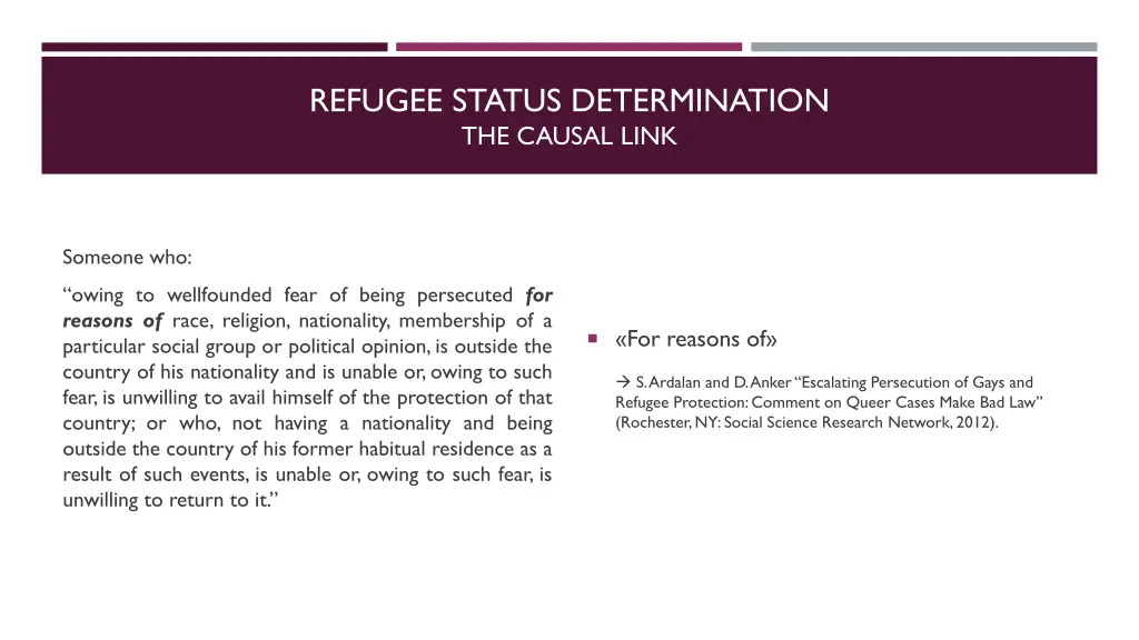 refugee status determination the causal link