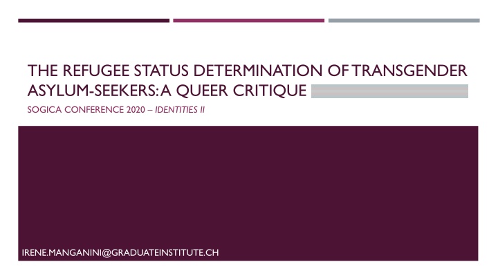 the refugee status determination of transgender