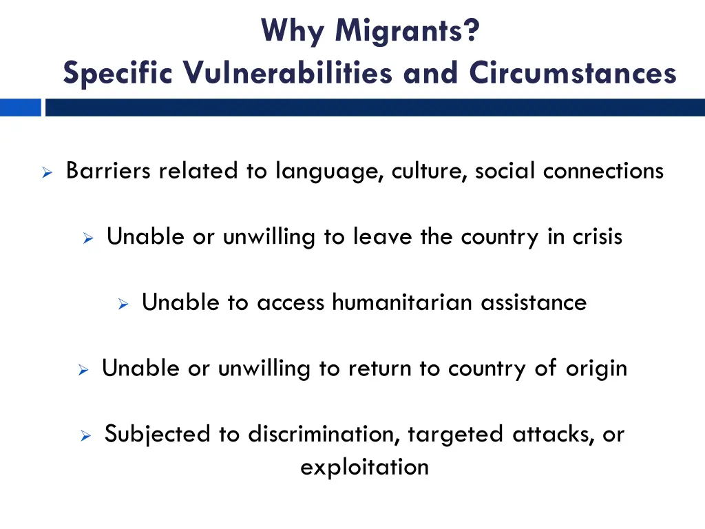 why migrants