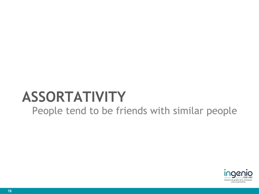 assortativity people tend to be friends with