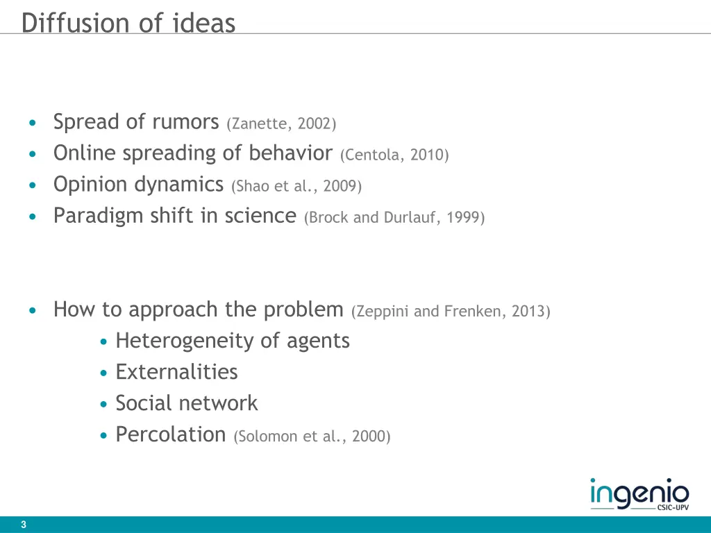 diffusion of ideas