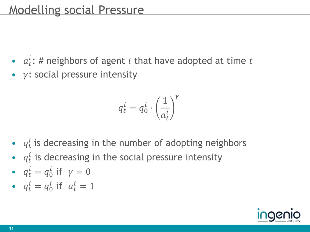 modelling social pressure