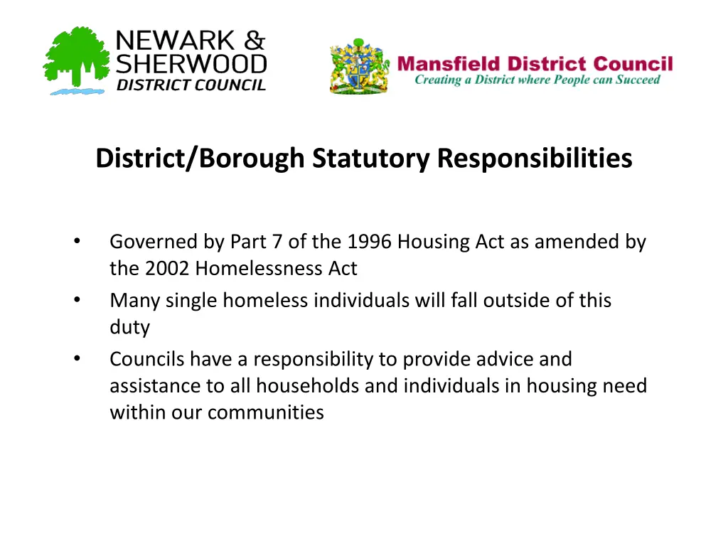 district borough statutory responsibilities