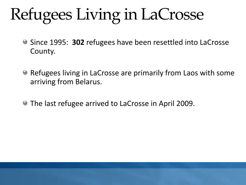 refugees living in lacrosse