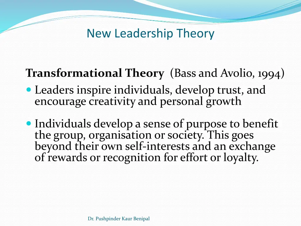 new leadership theory